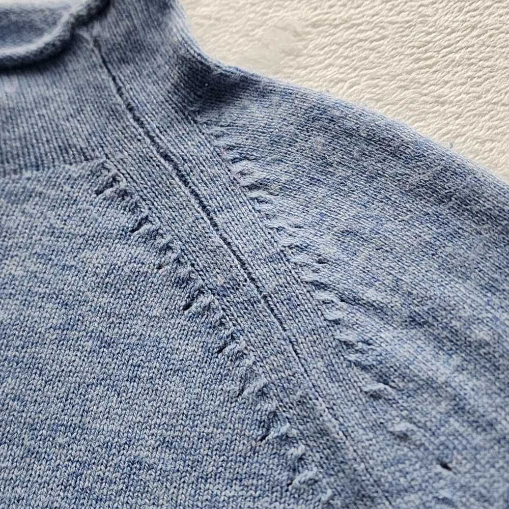 Gap Merino Wool Blend Knit Sweater Womens Large Blue Heather Soft Winter Cozy - Picture 5 of 15